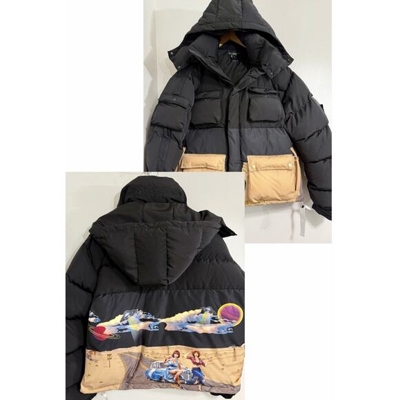 Saint Giovanni De La Mode Retro Style Pin Up Girl Car UFO Astronaut Down Coat XL - Picture 1 of 10